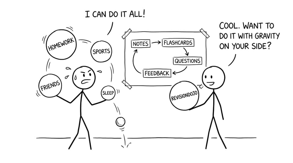A funny comic about juggling school life and using a study loop