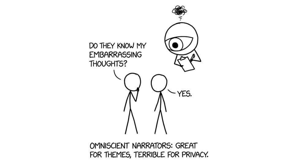Omniscient narrator privacy joke