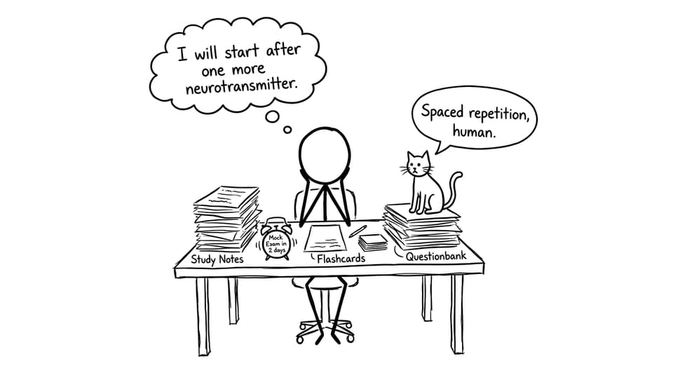 Study piles and procrastination comic