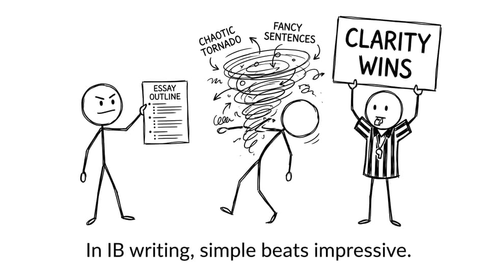 Comic about simple writing beating fancy