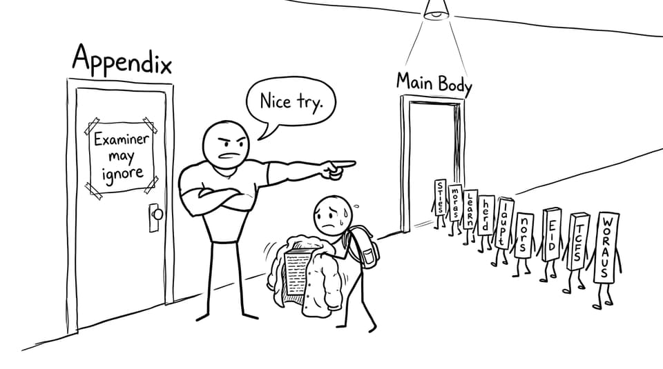 Appendix door vs main body door comic