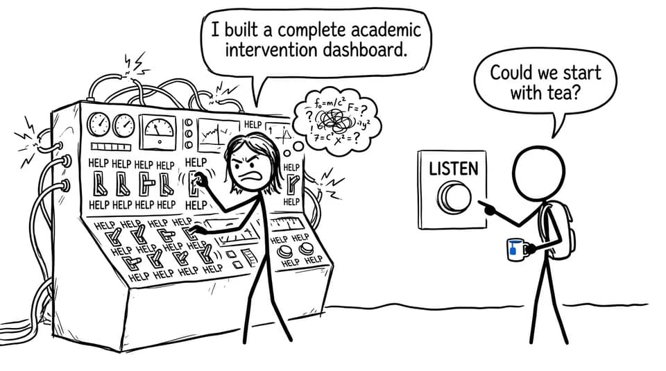 A parent discovers that listening may be the most useful support tool