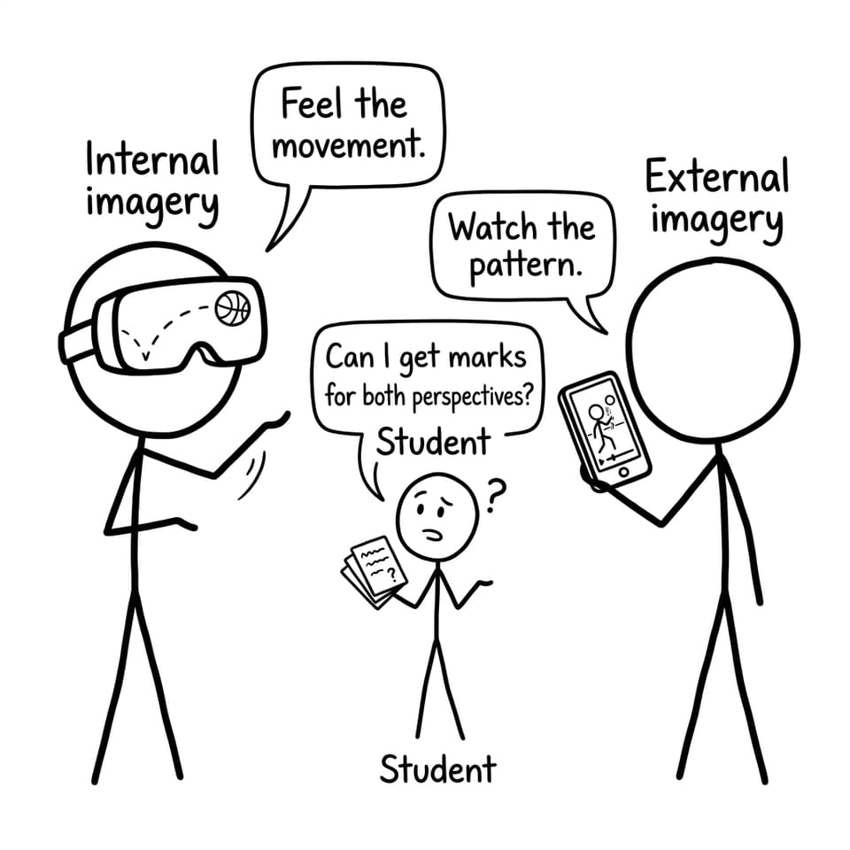 Internal vs external imagery joke