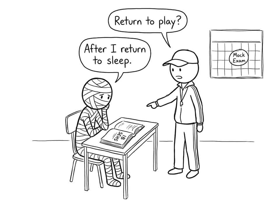 IB SEHS student return to play sleep comic