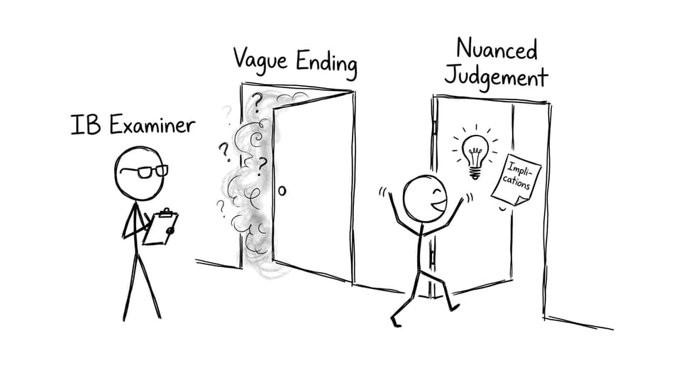 Choosing a nuanced judgement instead of a vague ending