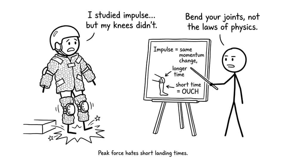 Impulse vs knees (XKCD style)