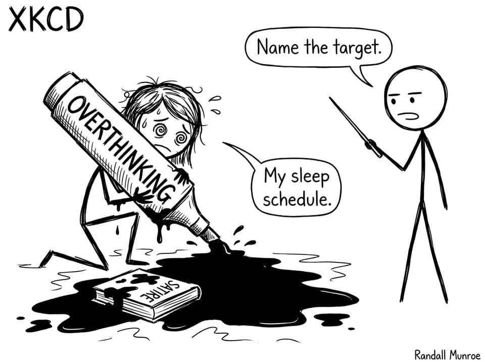 Overthinking highlighter satire comic
