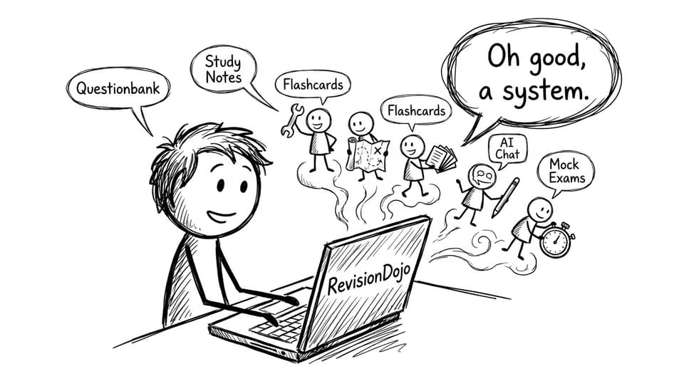 RevisionDojo system helpers comic