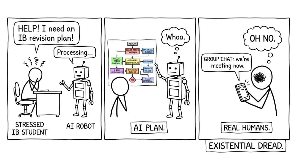 An IB student torn between AI planning and group chat panic
