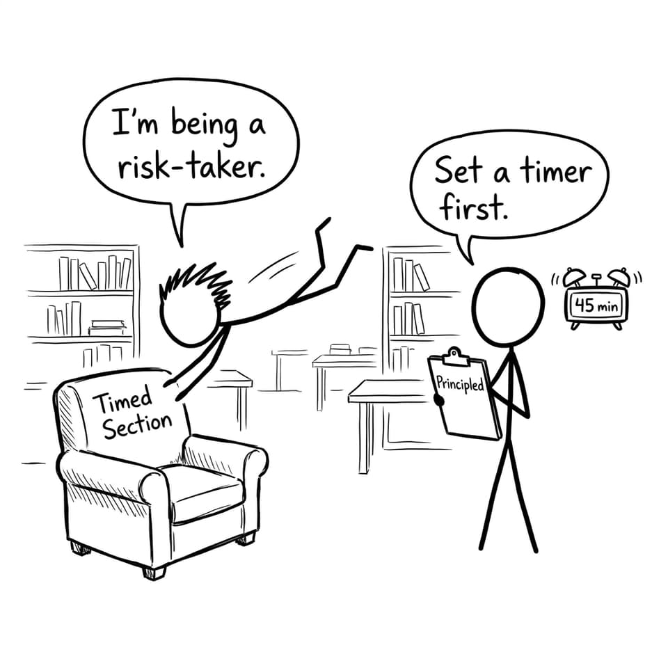 Risk-taker meets timed practice