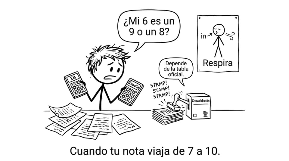 Estudiante IB vs tabla oficial, humor