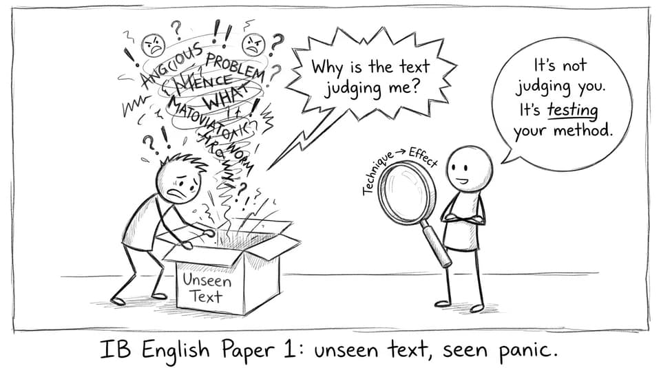 IB English Paper 1: unseen text, seen panic.