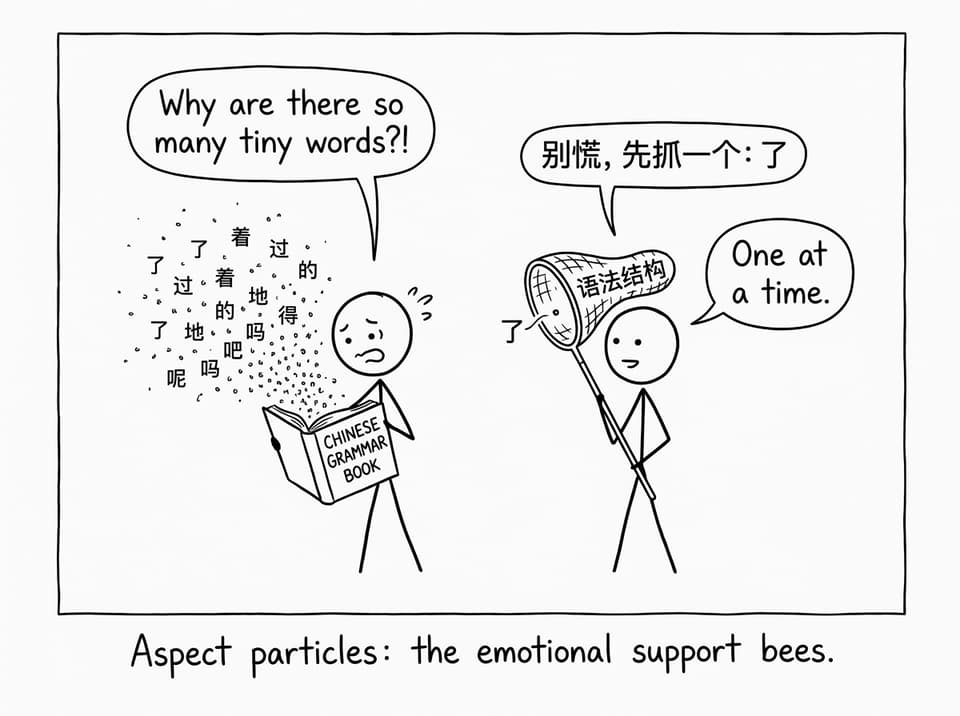 Aspect particles: the emotional support bees.