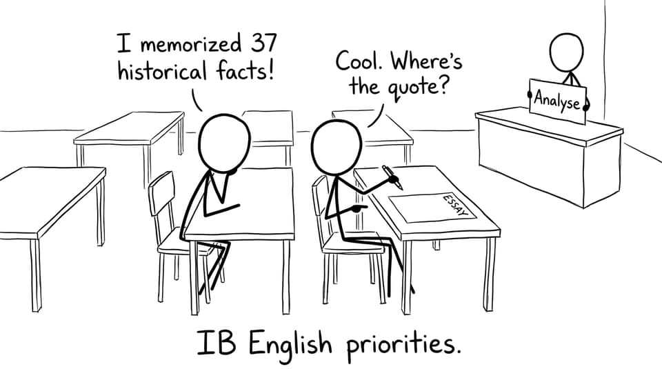 Exam hall joke about memorizing facts vs using quotes