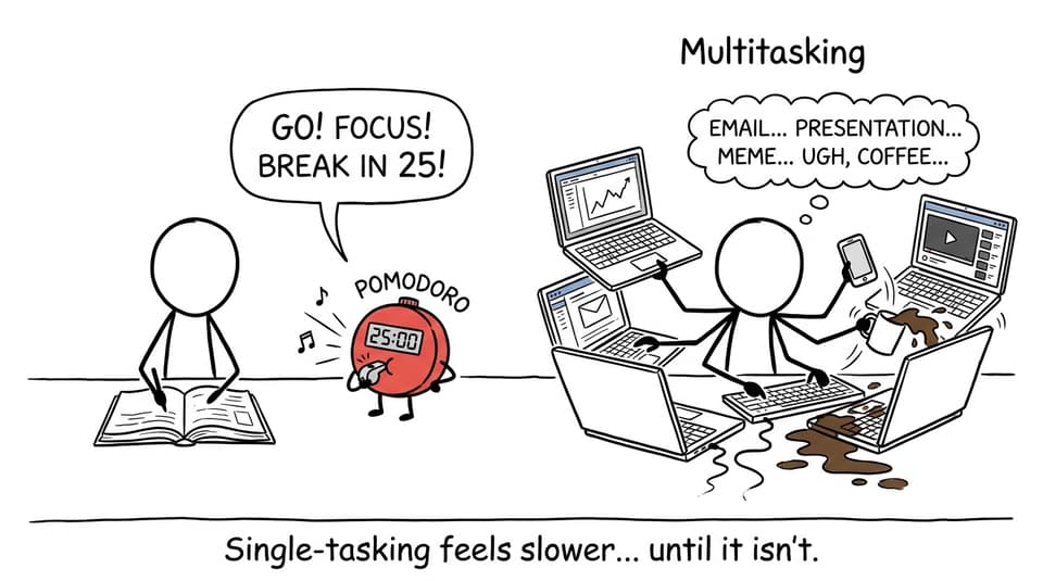 Pomodoro vs multitasking chaos