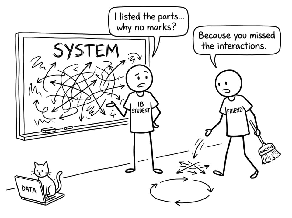 Student trying to sweep a messy system into a loop diagram