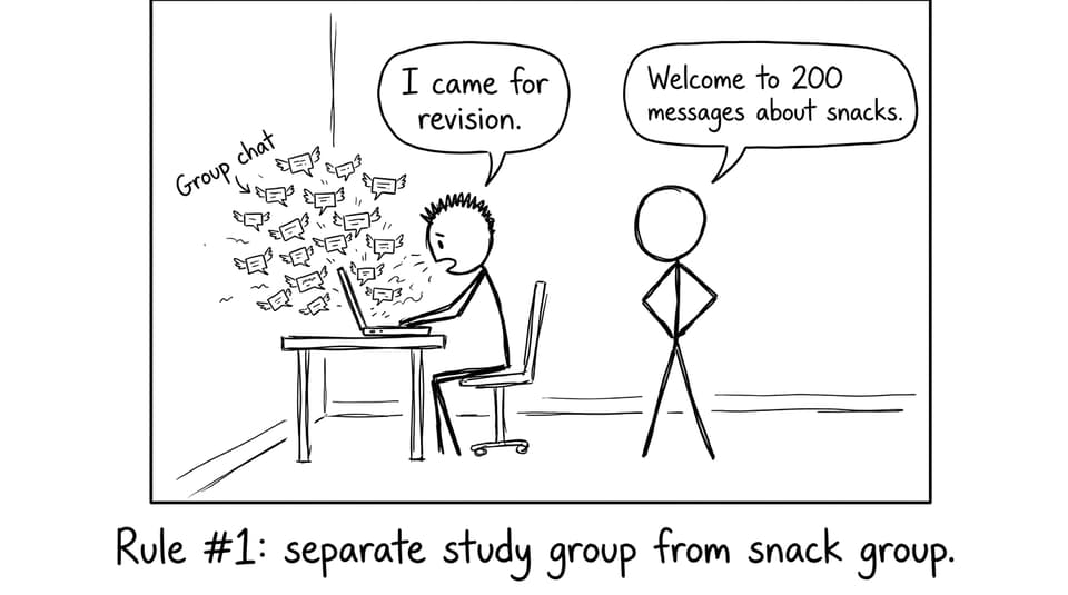 Group chat distractions comic