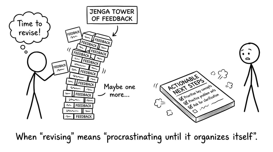 Feedback Jenga tower becomes checklist