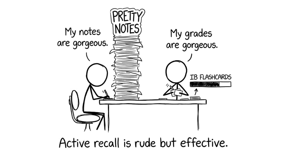 Pretty notes vs flashcards and active recall