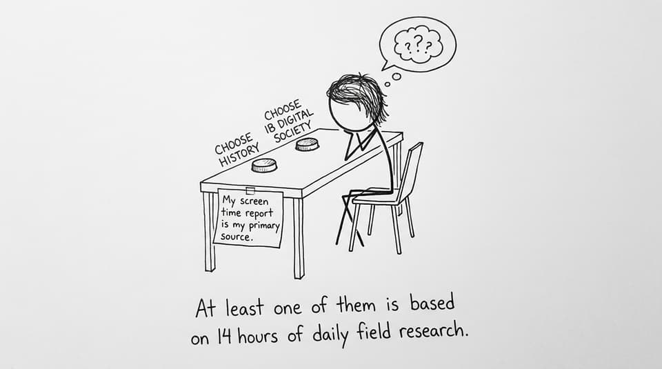 Student choosing between subjects