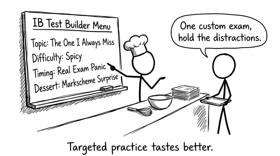 IB Test Builder Menu comic