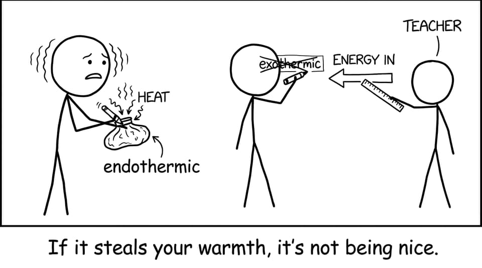 A cold pack steals heat