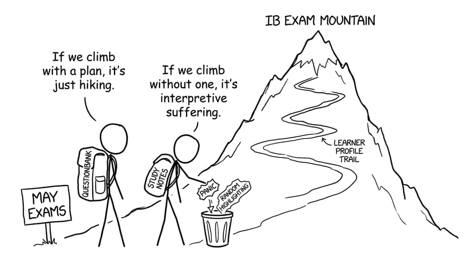 IB exam mountain comic