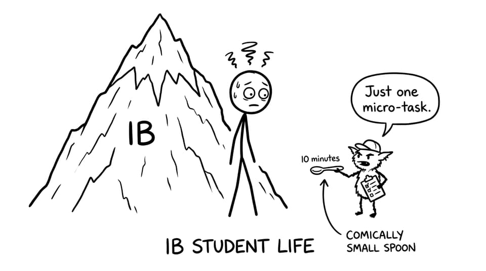 IB student vs mountain of tasks