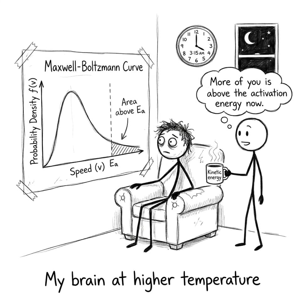 Exam-night Maxwell-Boltzmann poster humor