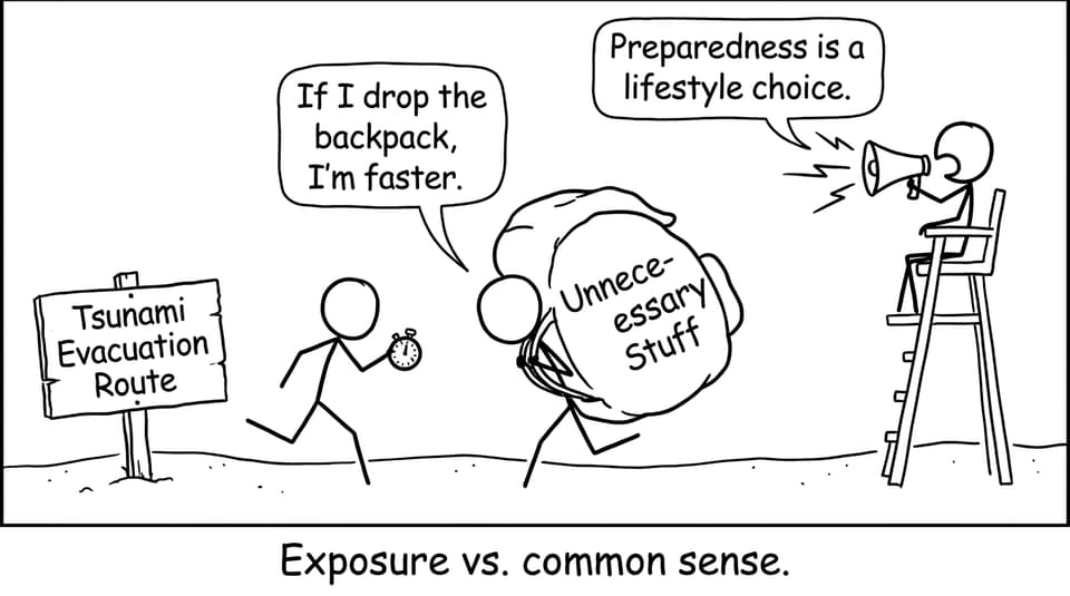 Tsunami route sprint vs unnecessary backpack