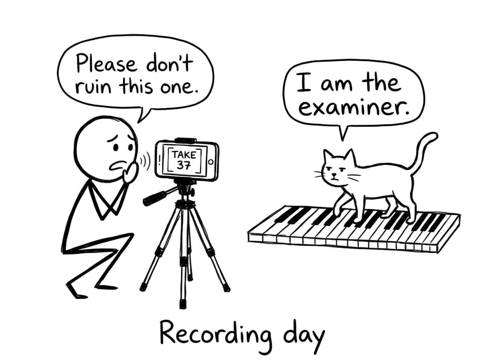 Recording day: take 37, cat as examiner