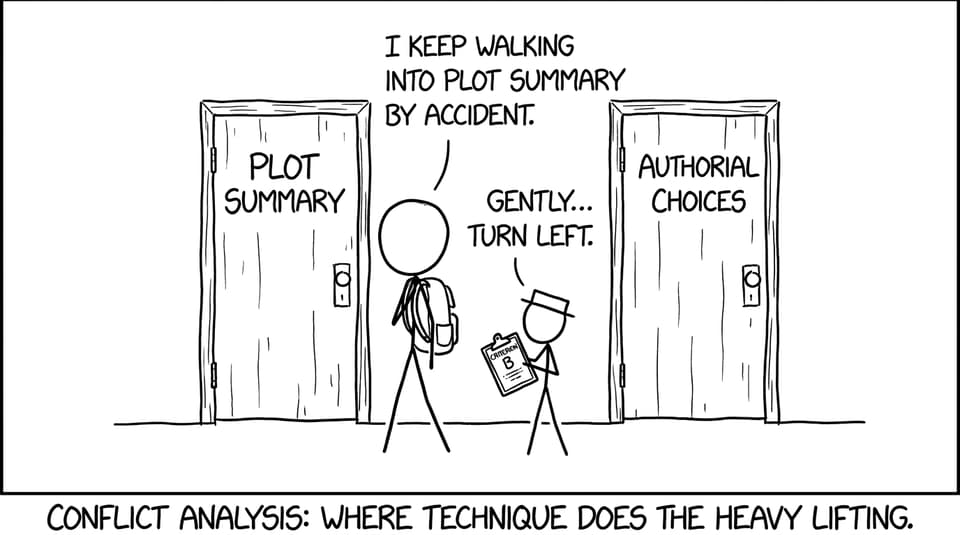 A student keeps walking into plot summary by accident