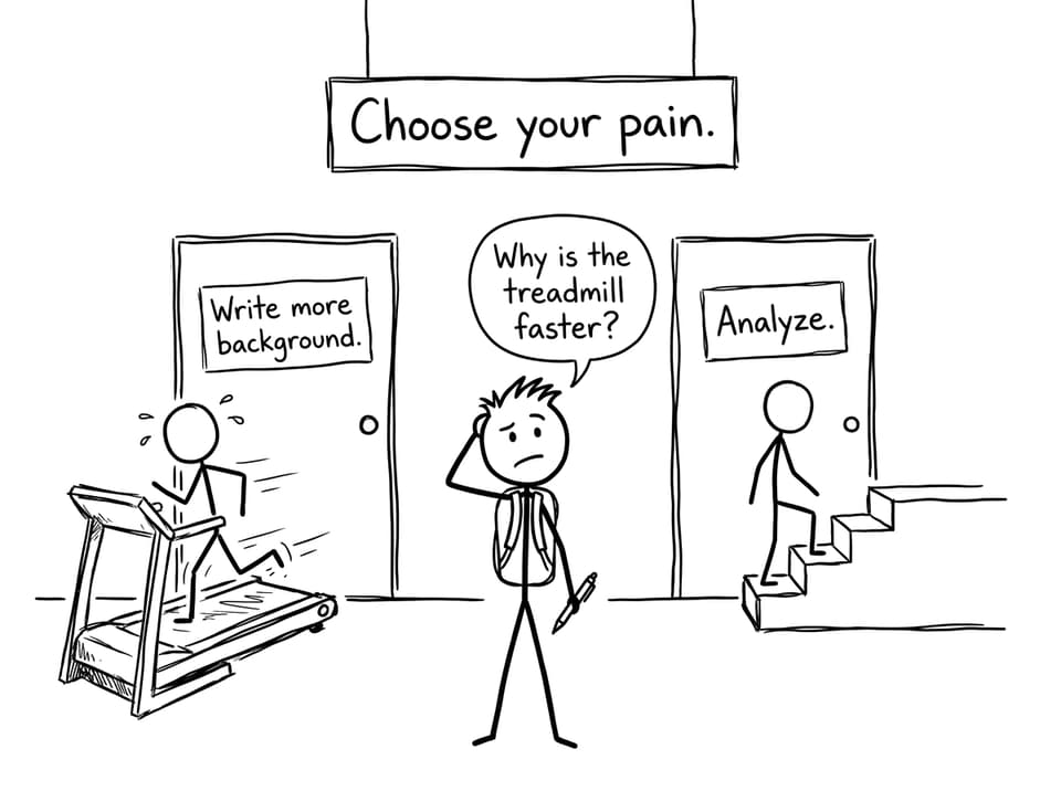 Treadmill vs analysis comic