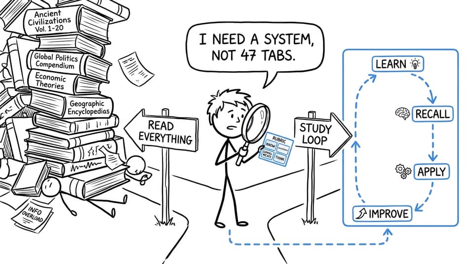 A student chooses a study loop instead of opening 47 tabs