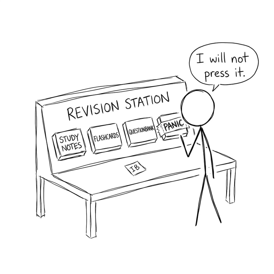 Revision station with a taped-over Panic button