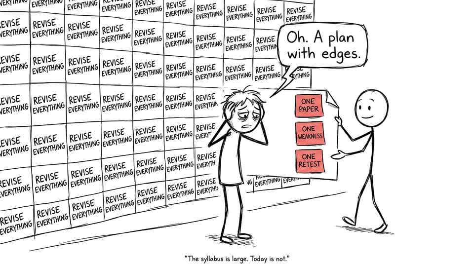 An IB student replaces an impossible revision calendar with three manageable tasks