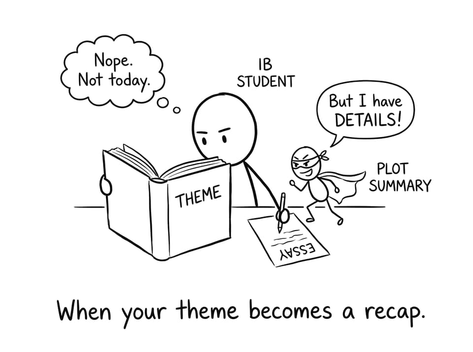 Comic about plot summary sneaking in