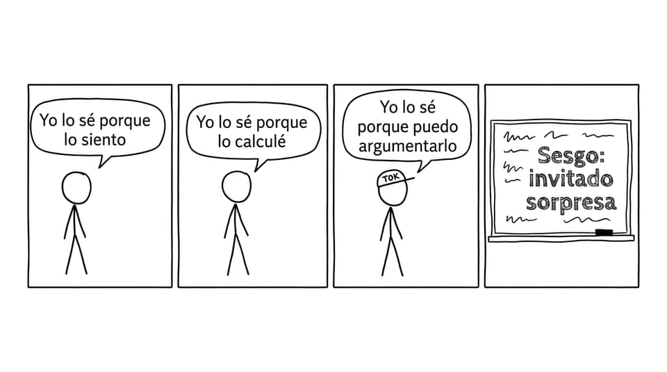 Grupo de estudio discutiendo intuición, cálculo y argumento
