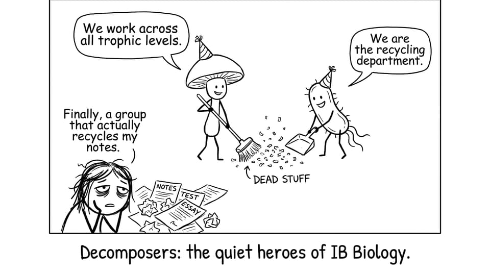 Decomposers as a recycling department at a party