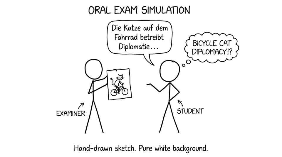 Oral simulation with absurd picture stimulus