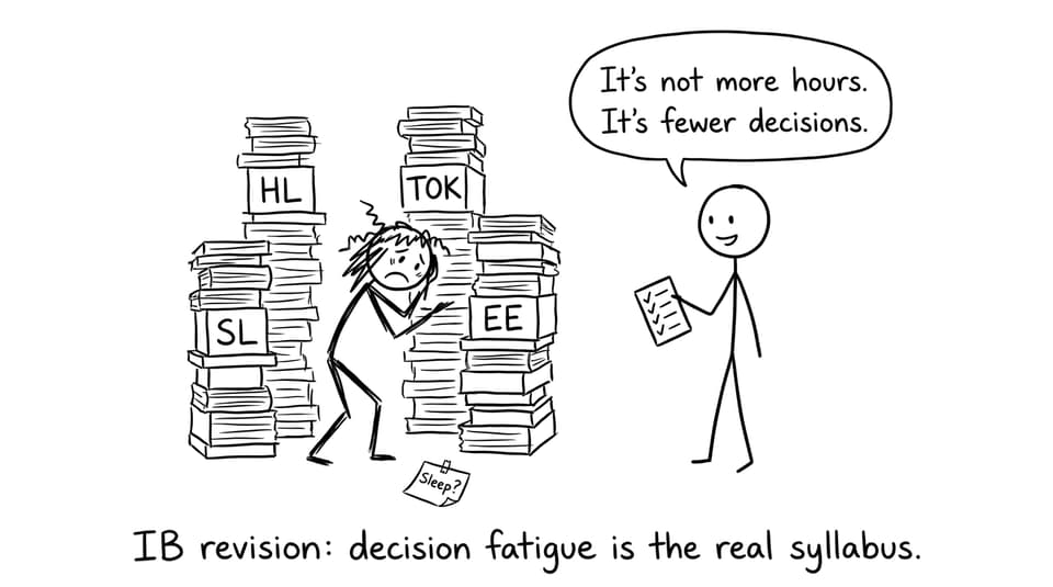 IB revision decision fatigue comic