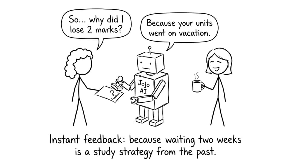 Robot stamps feedback; teacher relieved