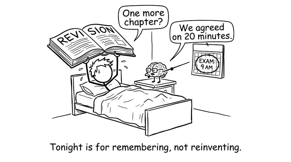 A student negotiating with their brain about one more chapter