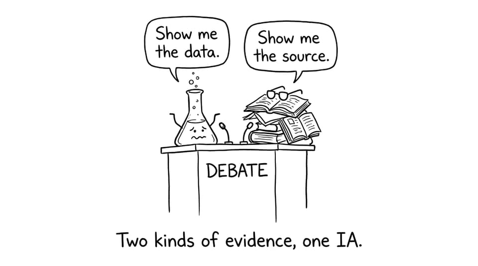 Two kinds of evidence, one IA comic