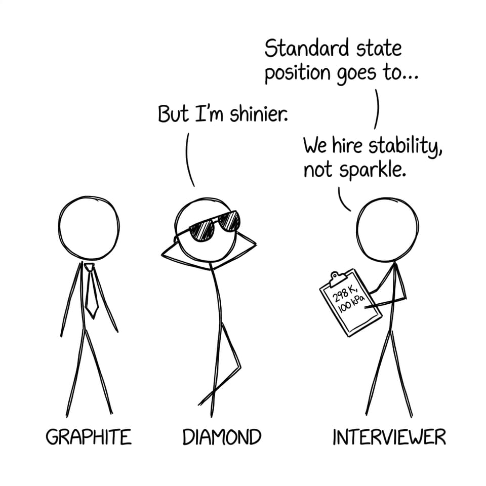 A funny graphite vs diamond comic