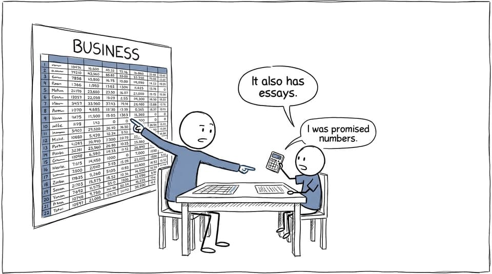 A parent discovers that Business Management includes both calculations and essays