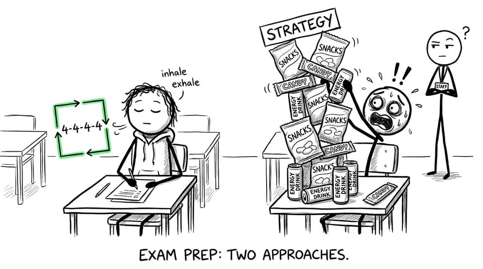 Box breathing vs snack tower strategy