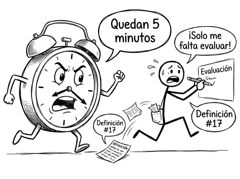 Reloj persiguiendo al estudiante