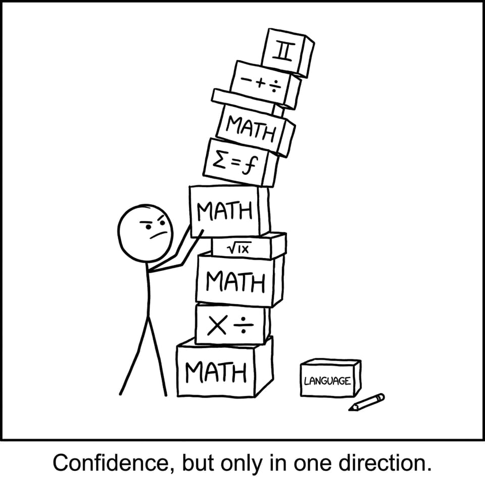 Math tower leaning because language is ignored