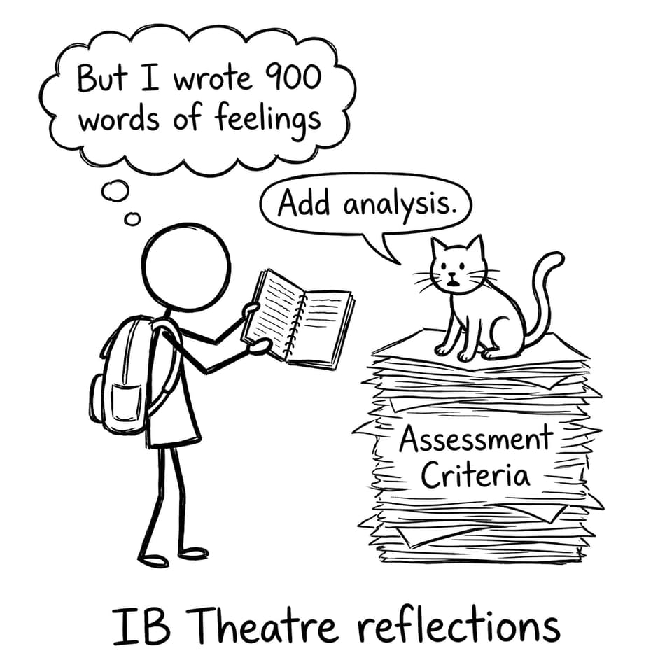 IB Theatre reflections cat wants analysis